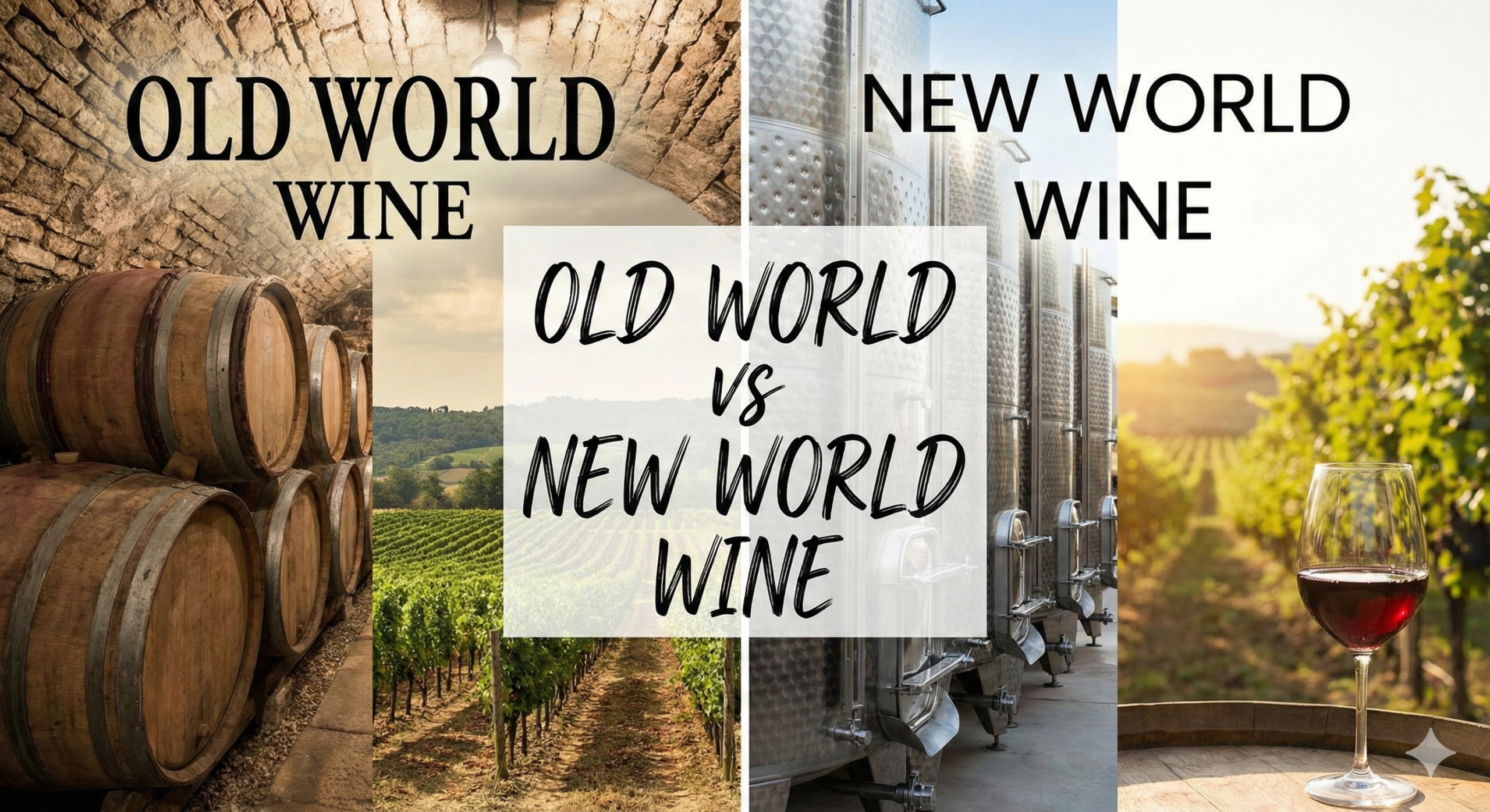 Vineyard landscape showing contrast between old vines and modern rows