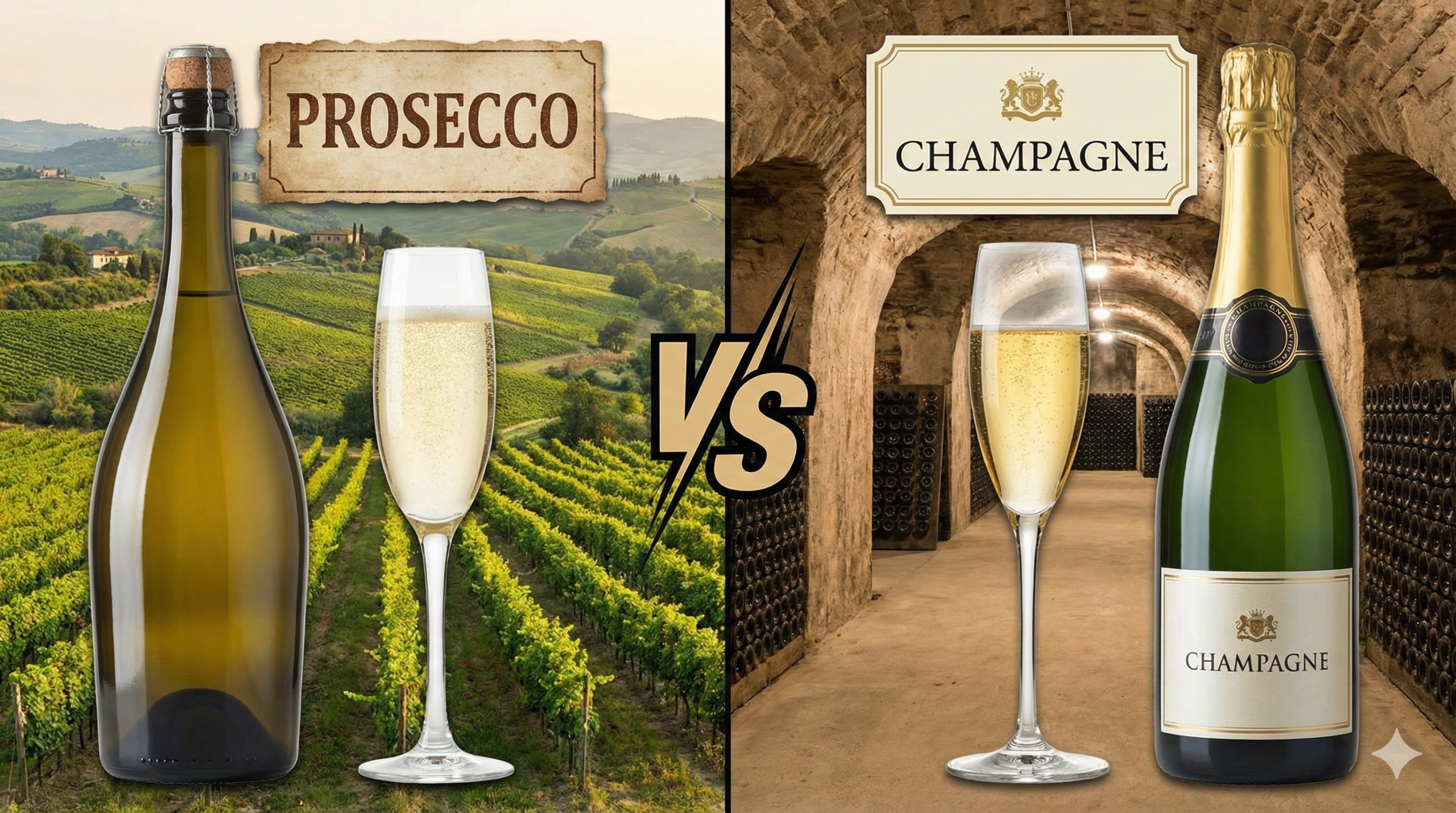 Champagne cork popping vs Prosecco pour